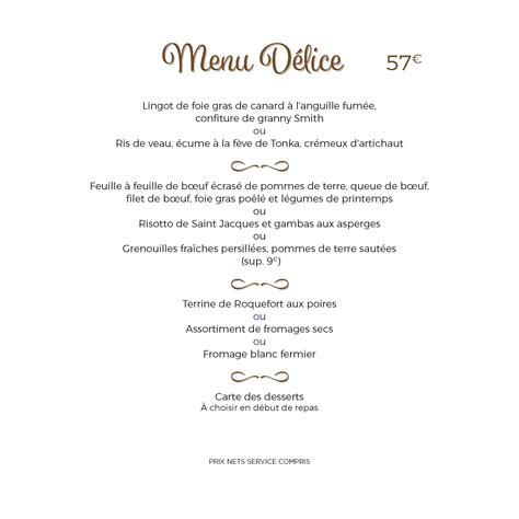 Nos MENUS .
